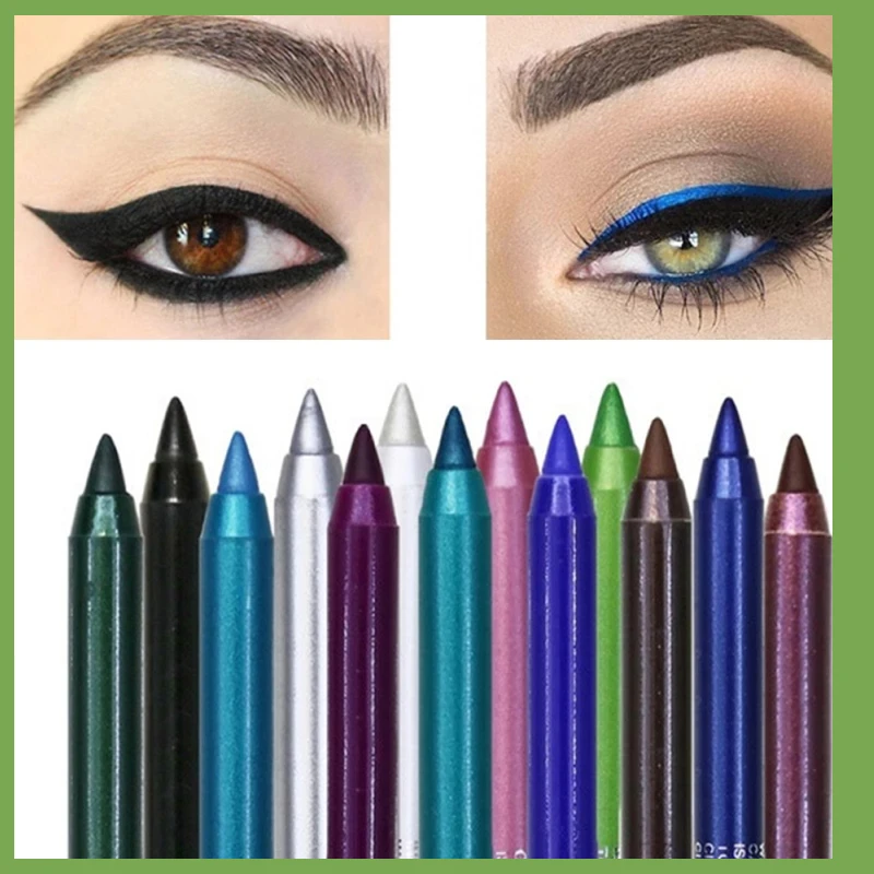 

New in 14 Colors Long-lasting Eye Liner Pencil Waterproof Pigment Blue Brown Black Eyeiner Pen Women Fashion Color Eye Makeup Co