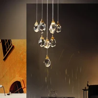 2022 new led post modern pendant lamp duplex villa hotel deluxe k9 crystal chandelier interior decorative lighting chandelier