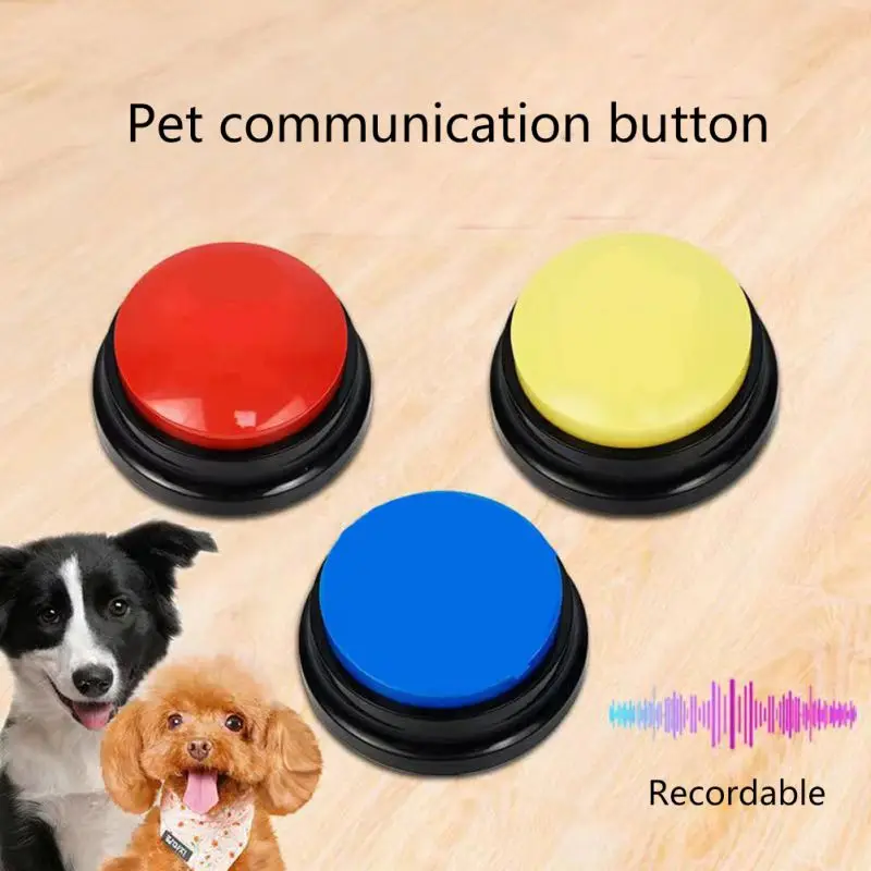 

Recordable Talking Button Pet Dog Interactive Toy Phonograph Answer Buzzers Portable Recording Sound Button Party Noise Maker