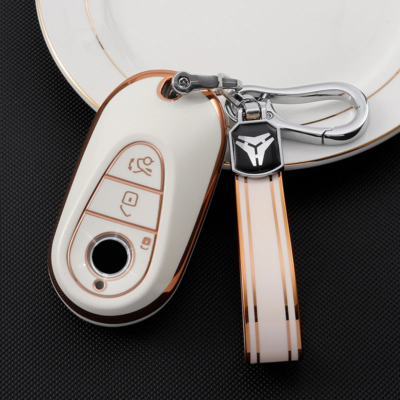 

Soft TPU Smart Key Case Protective Cover Shell Bag Fob Keychain Accessories For Mercedes Benz S Class S W223 2020 2021
