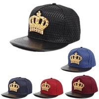 new fashion rivet crown sign hip hop punk baseball cap for man women sunscreen cotton faux leather bar rock club snapback hats