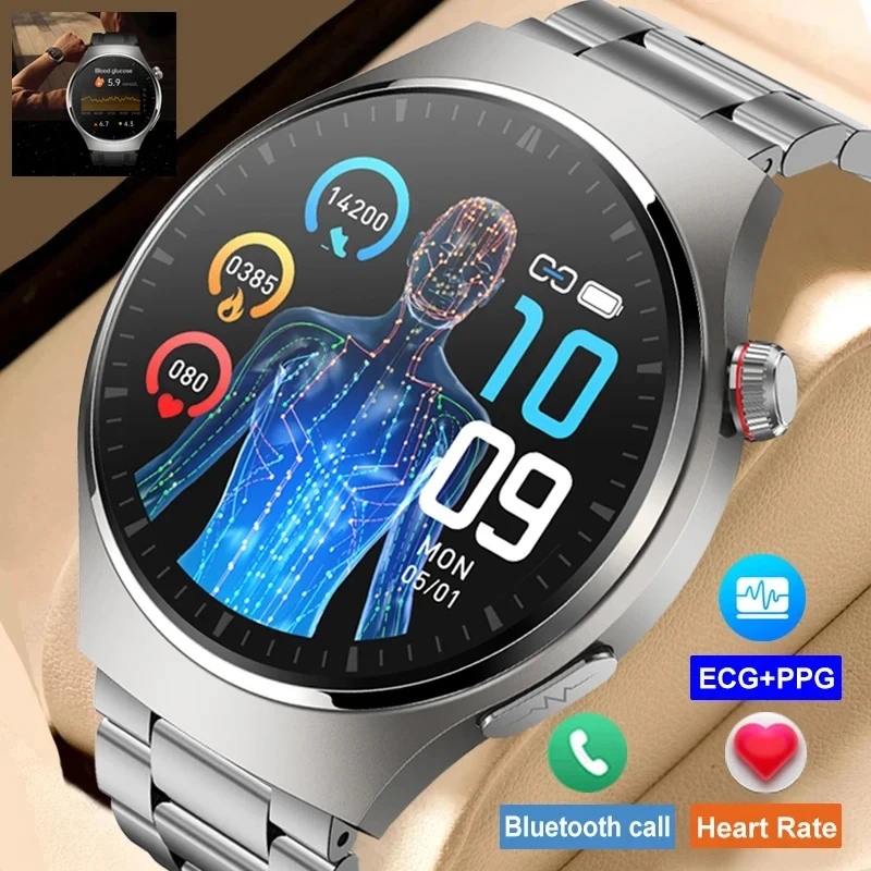 

Bluetooth Call+ECG Temperature Blood Glucose Smart Watch AMOLED 1.43-inch 466 *466 high-definition Full Touch Screen Men's Watch