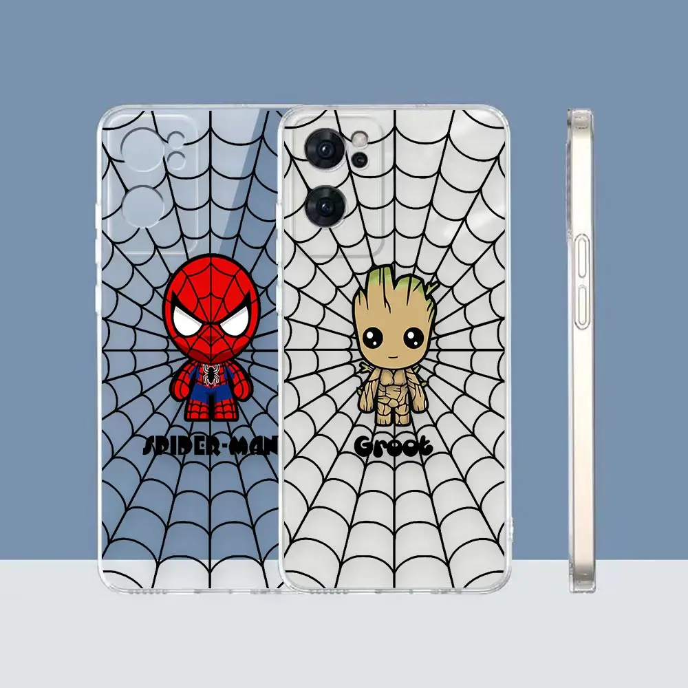 

Clear Phone Case Cover For OPPO RENO 2Z 3 4 4F 5 5F 6 6Z 7 7Z F21 FIND X5 X X3 PRO LITE 5G 4G Case Funda Marvel Heroes Spider