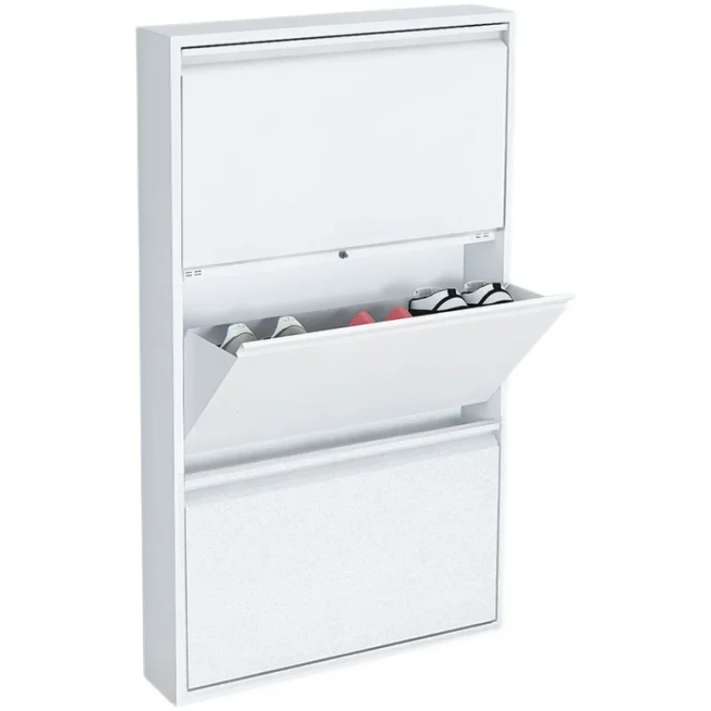 Ультратонкий шкаф для обуви 12 см стальной бытовой дверной проем подвесной