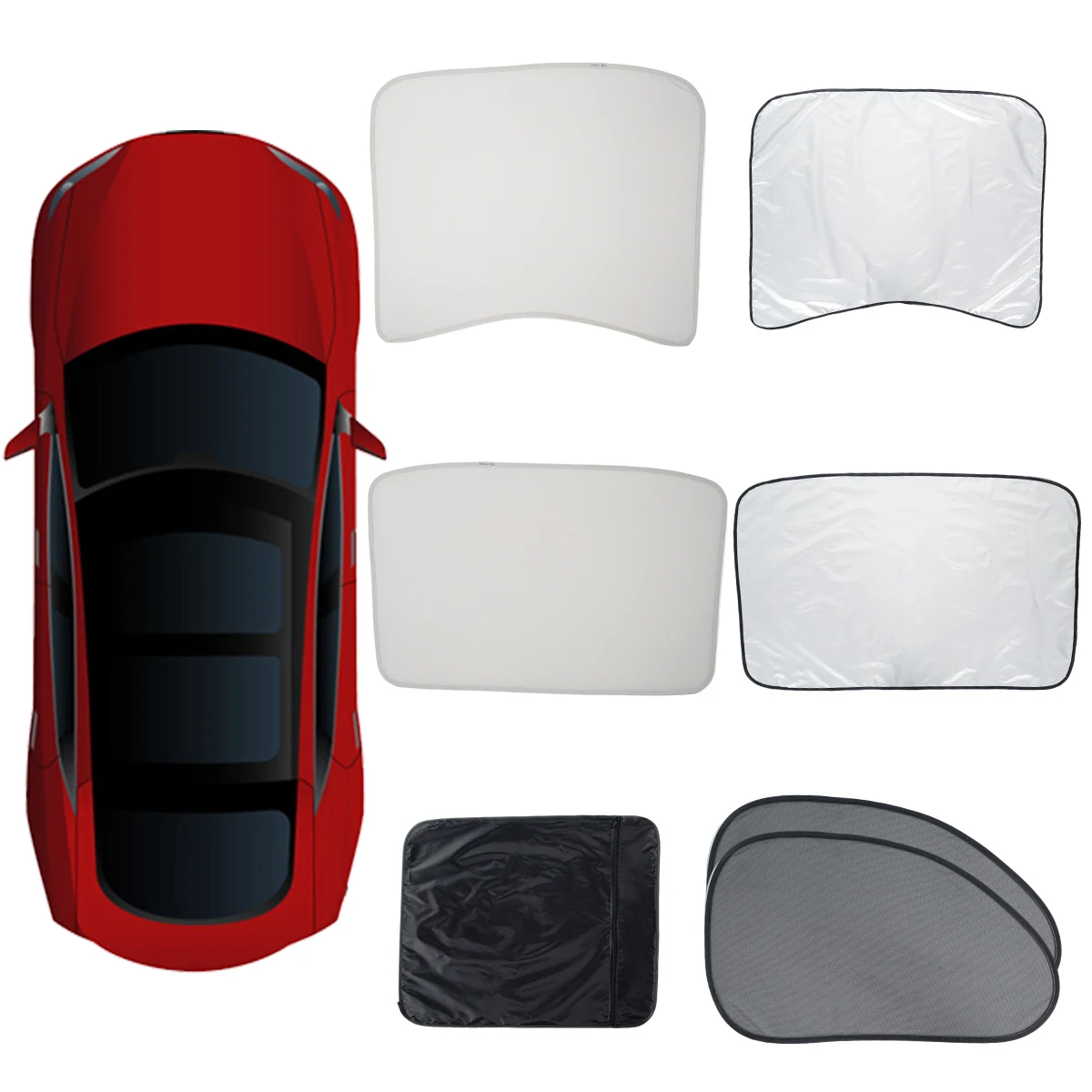 

Lieonvis Tesla Model 3/Y Sunshade Front & Rear Glass Roof Sun Shades,Foldable Sun Visor Protector Blocking UV Rays Heat,UV Rays