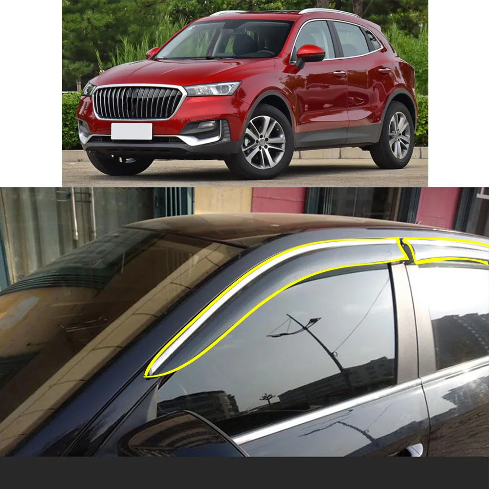 Car Body Styling Sticker Plastic Window Glass Wind Visor Rain/Sun Guard Vent For BORGWARD BX5 2017 2018 2019 2020 2021 2022