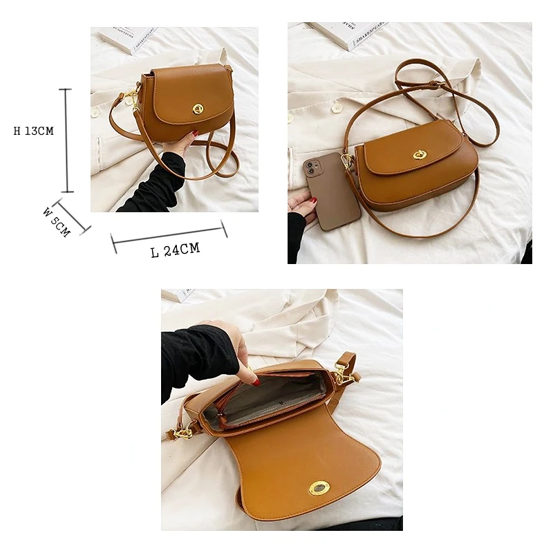 2023 Fashion Women Bags Solid Color Leather Crossbody Bags For Women Simple Ladies Messenger Bag Small Shoulder Bags Female