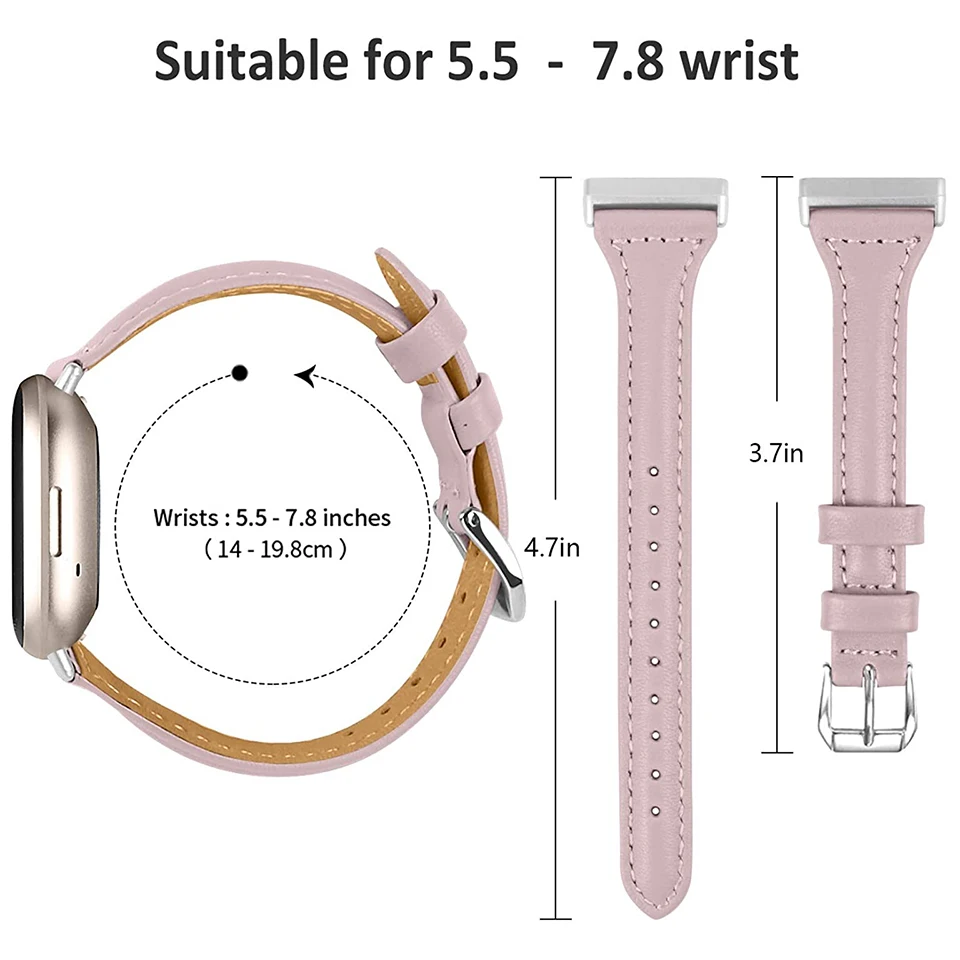 Slim Leather Band For Fibit Versa 4 3 Women Men Watch Bracelet Strap Belt For Fitbit Sense 2 Correa Loop images - 6