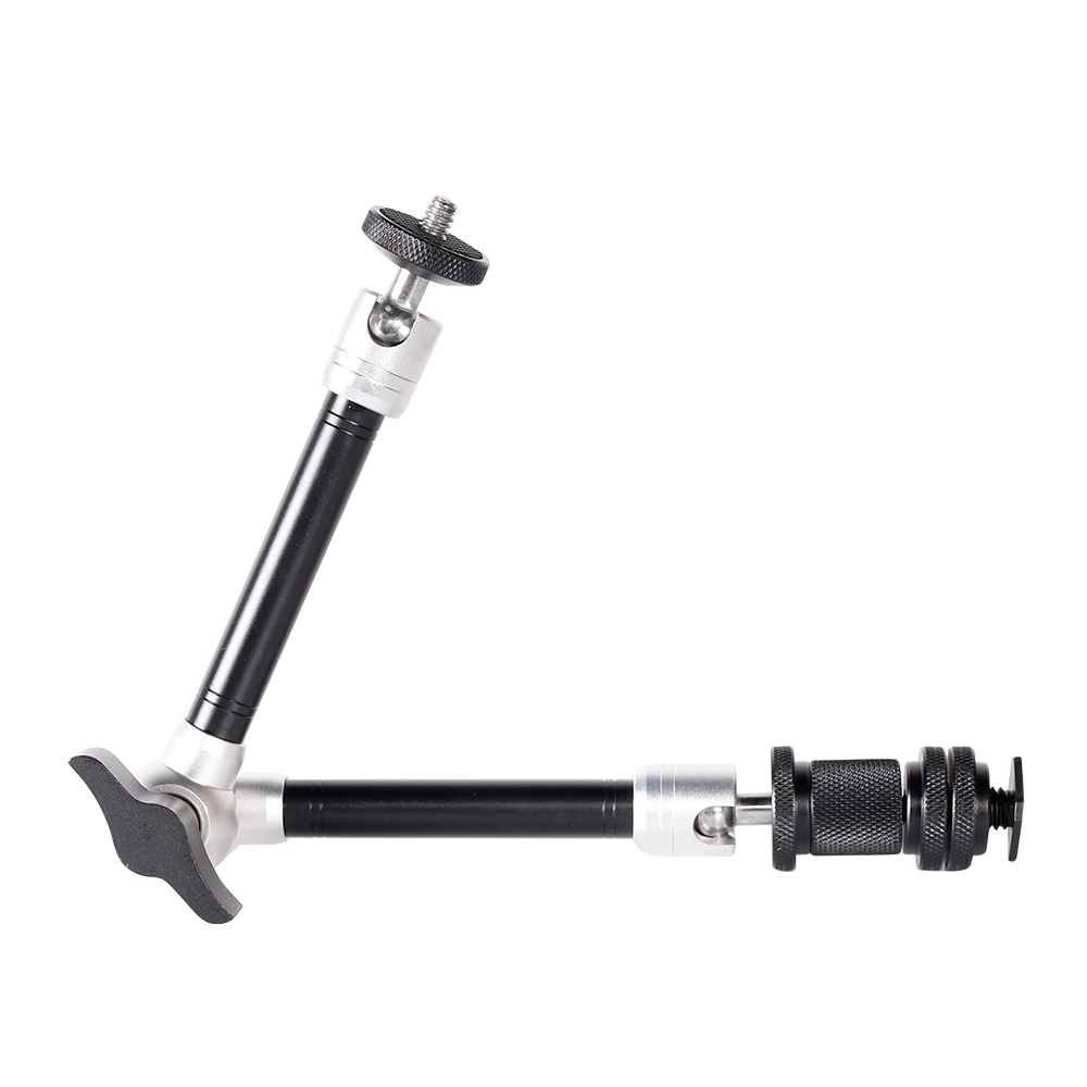 

11 Inch Adjustable Articulating Friction Magic Arm with Hot Shoe Mount for Gopro LED Light DSLR Rig LCD Monitorss