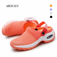 women sneaker breathable casual sandals height increasing air cushion rocking shoes buckle round toe platform single shoes