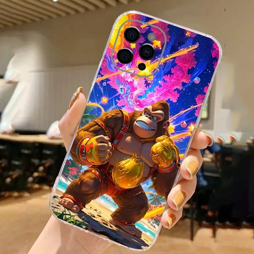Фото Чехол для телефона D-Donkey Kong Game для iPhone 16,15,14,13,12,11 Plus, Pro, Max, XR, XS, X, 7,8 SE, мини-прозрачный силиконовый мягкий чехол №3