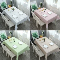 solid color tablecloth plaid simple waterproof and oilproof dining table household living room coffee table picnic mat