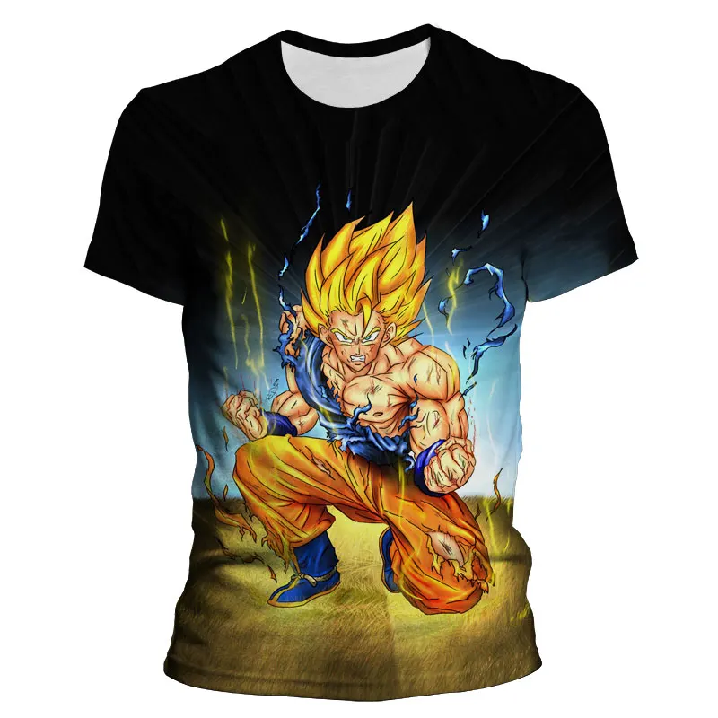 T Shirt For Men Bandai Dragon Ball 3D Print Cartoon Anime Children Clothing Summer Streetwear Women T-shirts Tee Tops images - 6