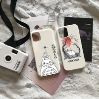 totoro sprite away anime cute line phone case candy color for iphone 6 7 8 11 12 13 s mini pro x xs xr max plus