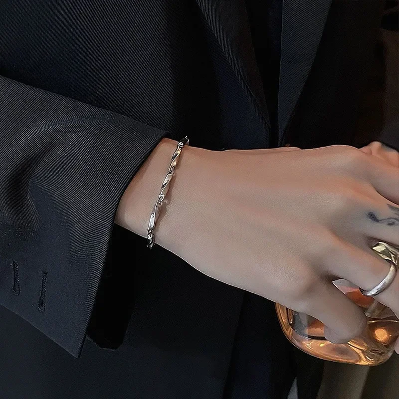 

Bracelet for Men Niche Design Sense High-end Colorfast Trend Fashion Anniversary Gift Jewelry Simple Style Versatile Accessory