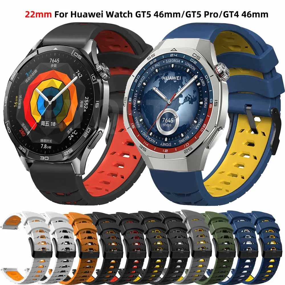 Ремешок силиконовый для Huawei Watch GT5/GT 5 GT4 Pro 46 мм спортивный браслет Ultimate/GT 3 SE 22