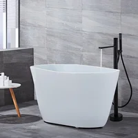 Black Bathtub Faucet Chrome Floor Stand Bathtub Mixer 360 Degree Rotation Spout with Handshower Head Bath Mixer Shower