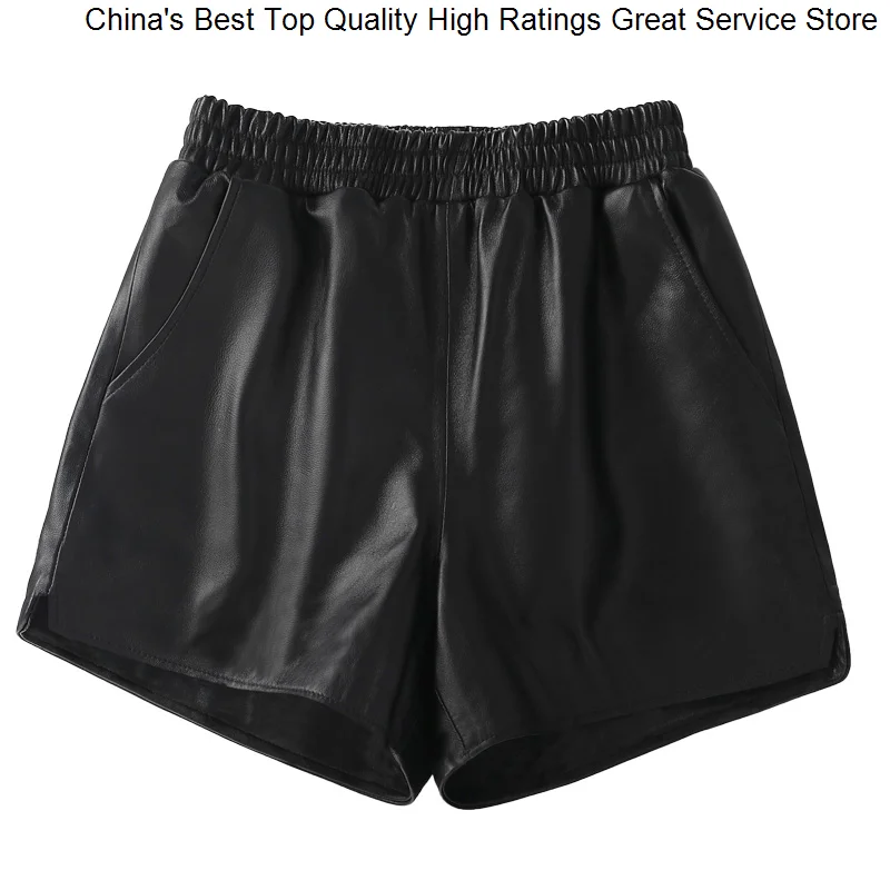 s Hwitex Leather Woman Genuine Women With Belt Femme High Waist Hhaki Causal Mujer Sexy Booty Short HW3081