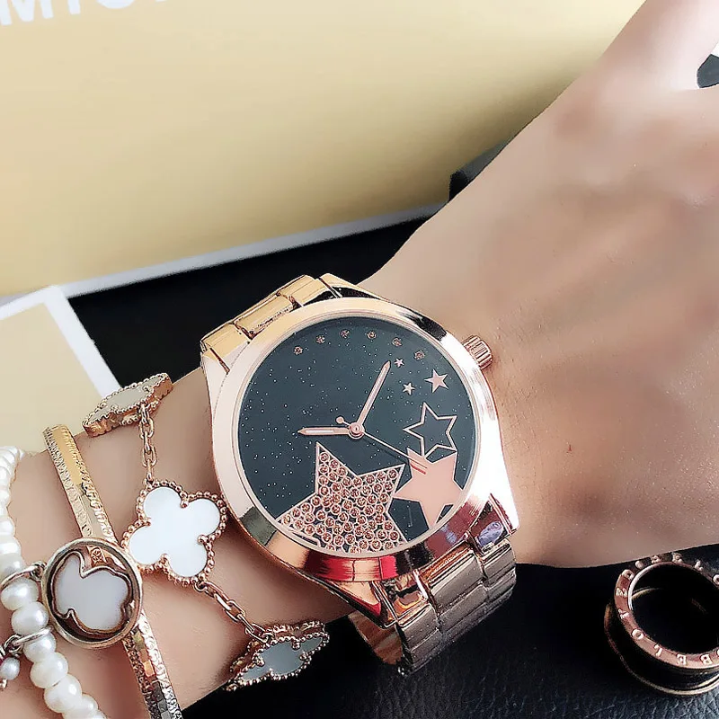 Brand Wrist Watches Women Girl Ladies Crystal Style Quartz Casual Steel Metal Band Clock m54