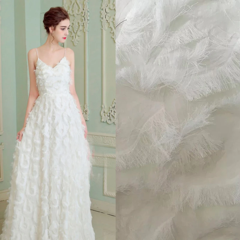 

Cat's Eye Jacquard Cut Fabric Peacock's Eye Chiffon Girls' Dress Shirt Decorative Cloth Spring Summer Diy Wholesale by the Meter