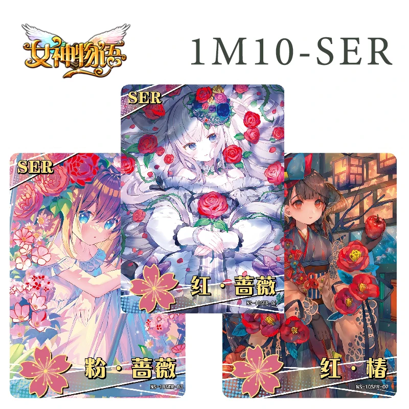 

Goddess Story 1M10 Ser - Flower Language Card Anime Characters Red Rose Pink Rose Red Toon Collectible Cards Birthday Present