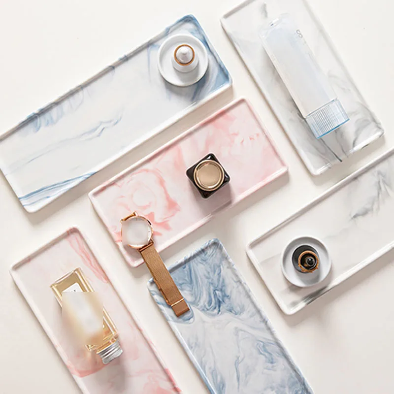 Керамический поднос для хранения настольный мундштуков Простой Мраморный