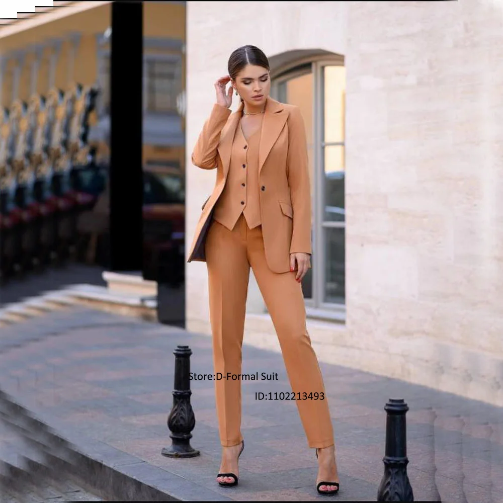 

Women's Suit 3 Piece Slim Fit Luxury Birthday Party Custom Single Breasted Gown Short Sets Chic and Elegant Woman Pants Set Pant