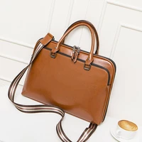 New Cowhide Womens Briefcase Business Handbag Women Genuine Leather Bag 14 6 Inches Laptop Computer Bag Office Bags For Female