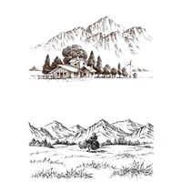 mountains and woods clear stamps scrapbooking crafts decorate photo album embossing cards making clear stamps new