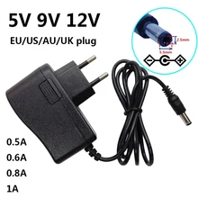 5V 9V 12V 0.5A 0.6A 800mA 0.8A 1A AC/DC Power Supply Adapter Adaptor Converter Switching 5.5*2.5mm-2.1mm EU US AU UK Adaptador