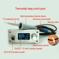 t12 soldering station dc 24v 75w 3 6a temperature controller panel digital 1 3 inch oled electronic welding iron tip tools diy