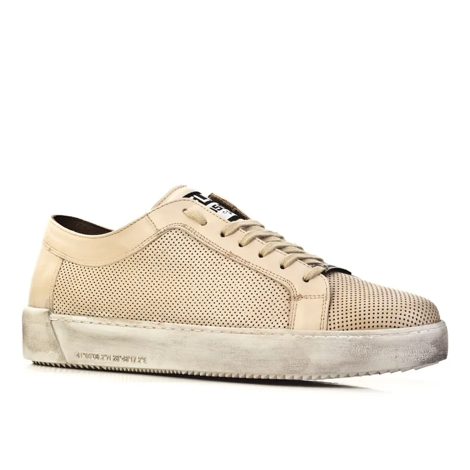 

Genuine Leather Beige Lace-Up Men Casual Shoes