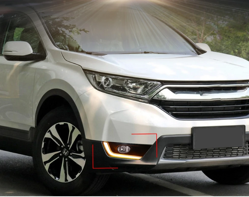 LED Front Fog Daytime Running Lamp Dynamic Sequential Turn Signal Light Compatible with 2017-2020 Honda CR-V Accessories