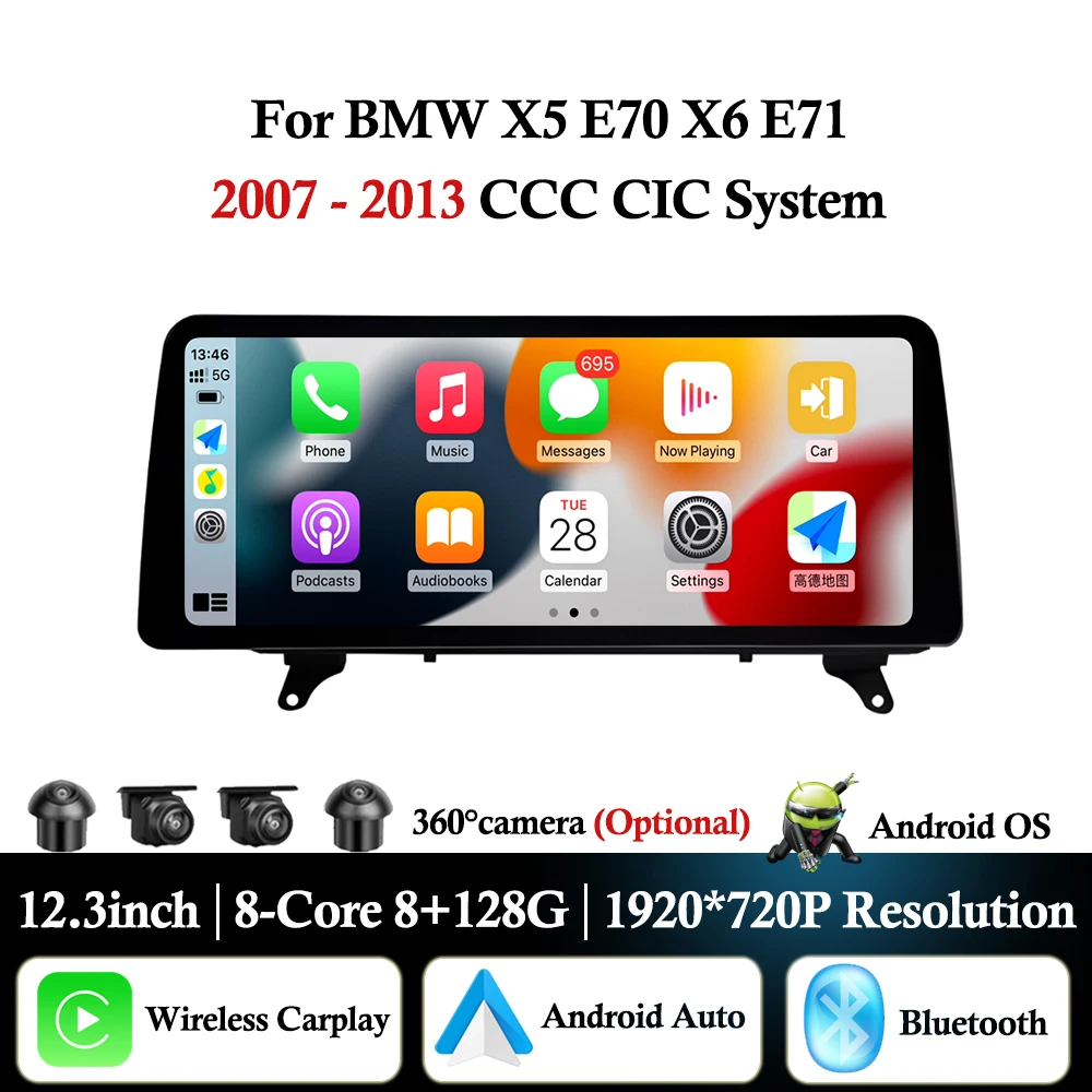 Автомобильный радиоприемник мультимедийный видеоплеер для BMW X5 E70 X6 E71 2007-2013 CCC CIC