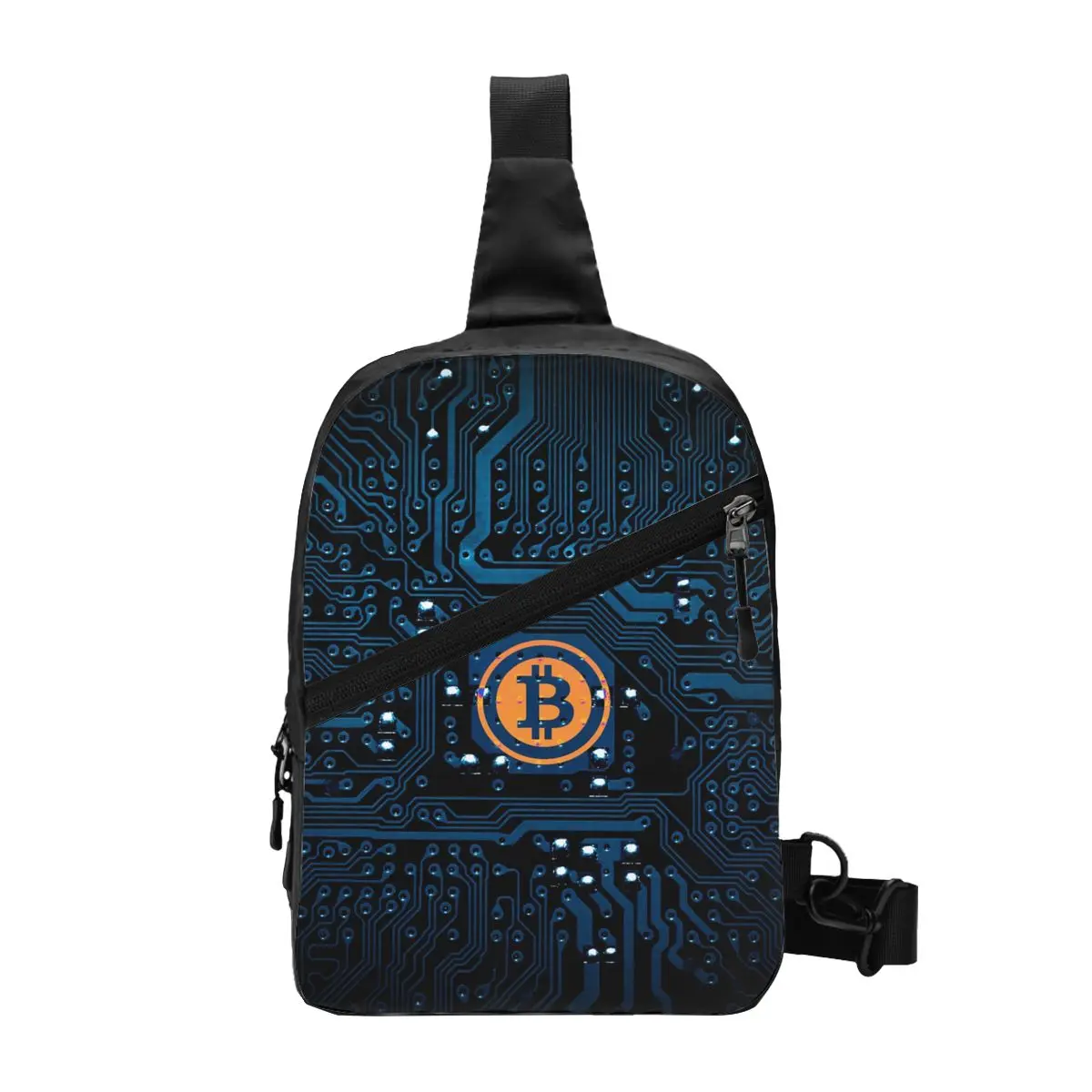 

Bitcoin Computer Motherboard CPU Circuit Sling Bag Men Btc Blockchain Shoulder Crossbody Chest Backpack Travel Hiking Daypack