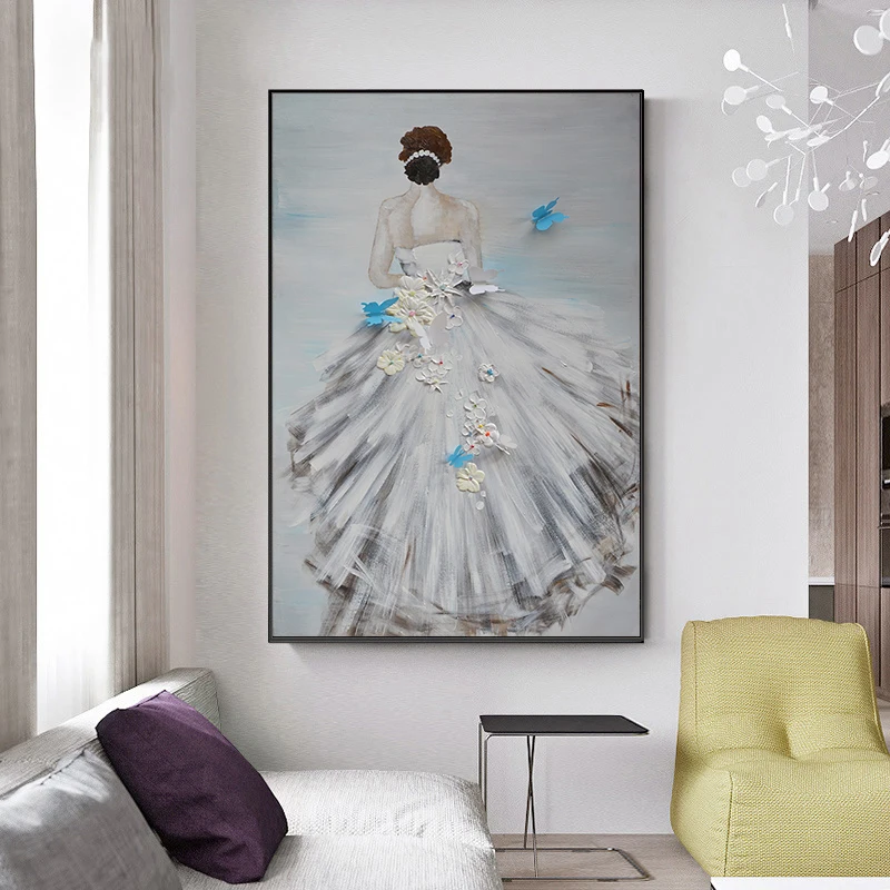 

Картина маслом, женская юбка, Настенная картина с принтом на холсте, картина для гостиной, Декор
