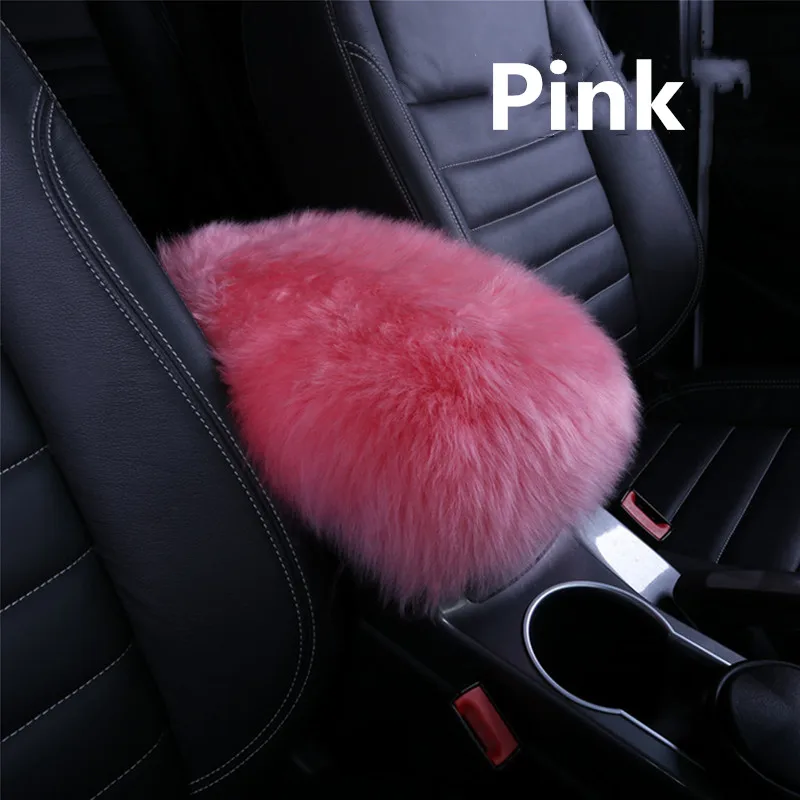 

Auto Center Console Cover Console Cover Armrest Pads Warm Winter Sheepskin Wool Car Armrest Seat Box Pad Cushion Protector