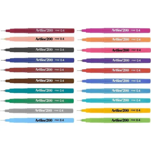 Artline 200 Fine Nib Writing and Drawing Pen paintbrush art Markers pen 20 colors watercolor pens drawing painting calligraphy