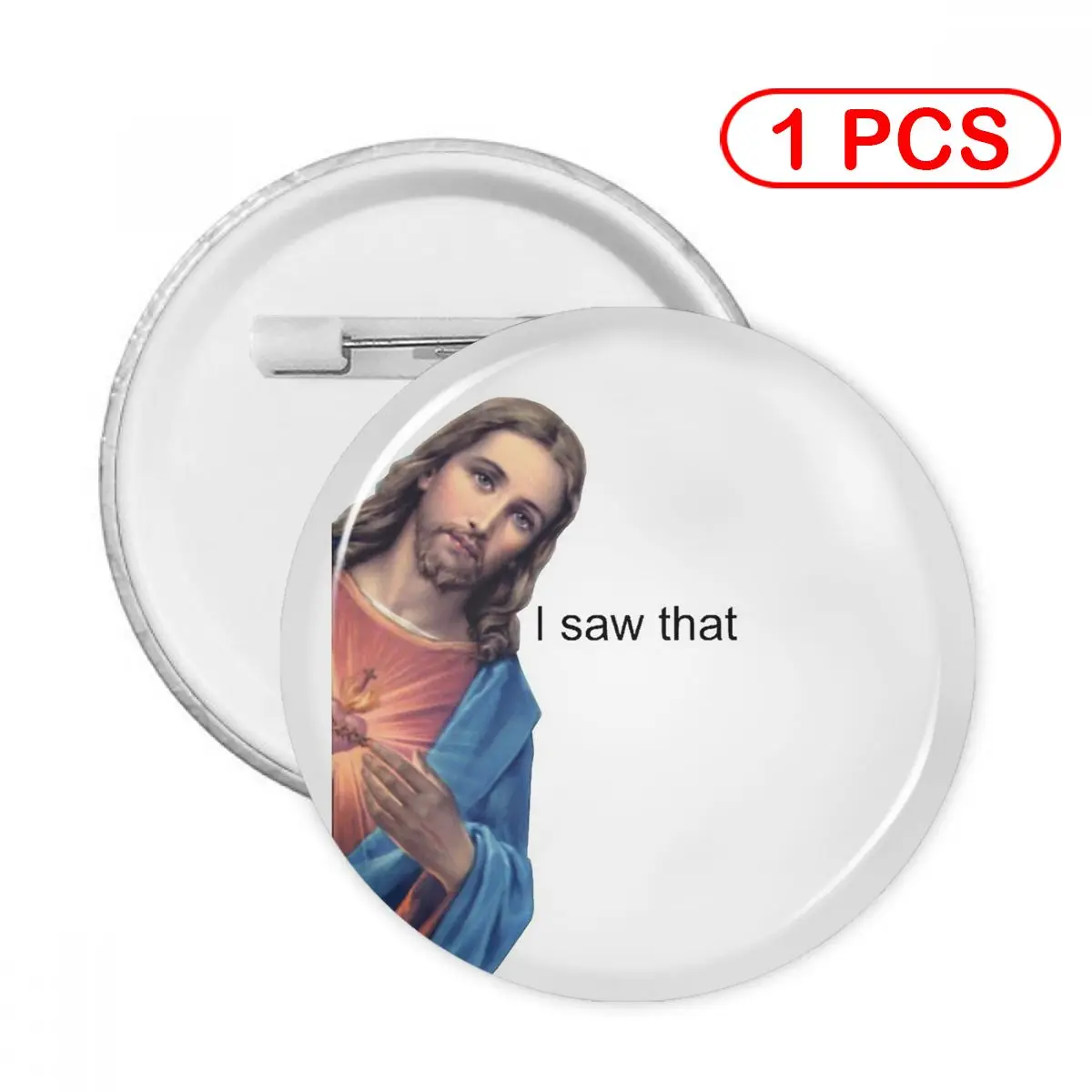 

Soft Button Pin Clothes Brooch Creative Pins Jewelry Decor Cute Badge Jesus - I Saw That Pin Women Child Lapel