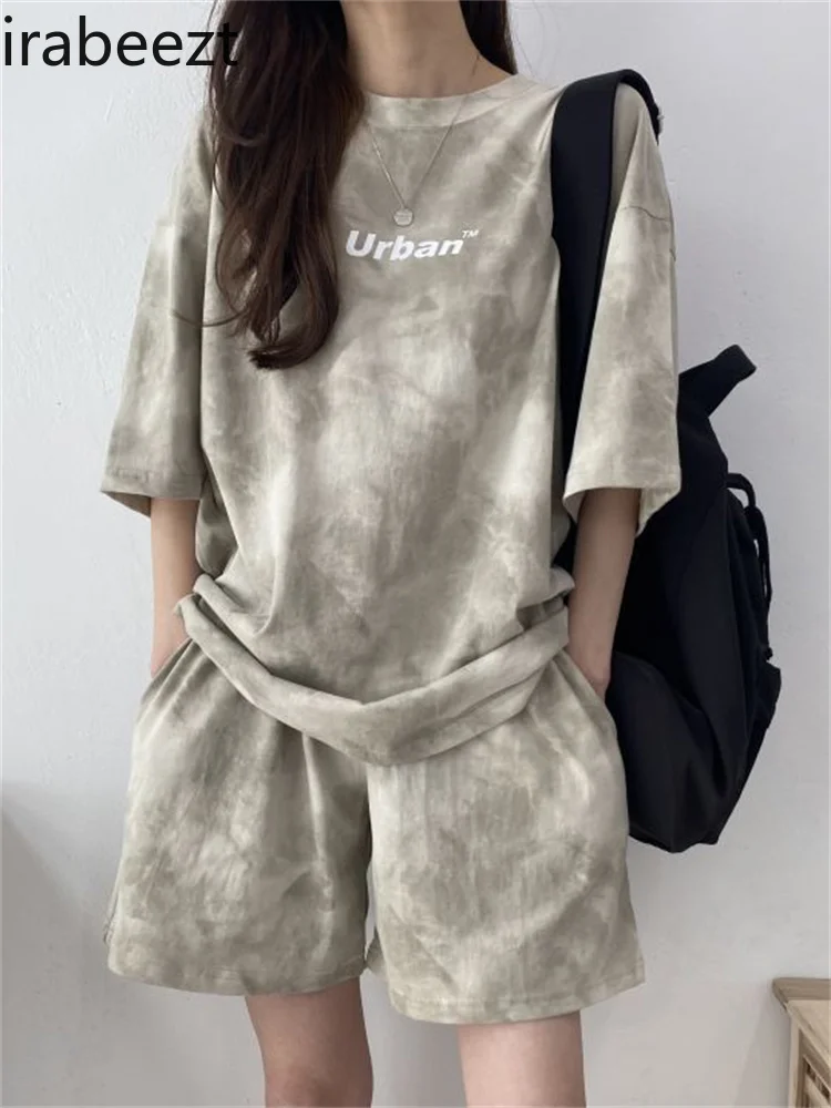 

Женские костюмы Irabeezt с шортами для отдыха, Новинка лета 2022, модные корейские спортивные комплекты, женский тренд из двух предметов для бега ...