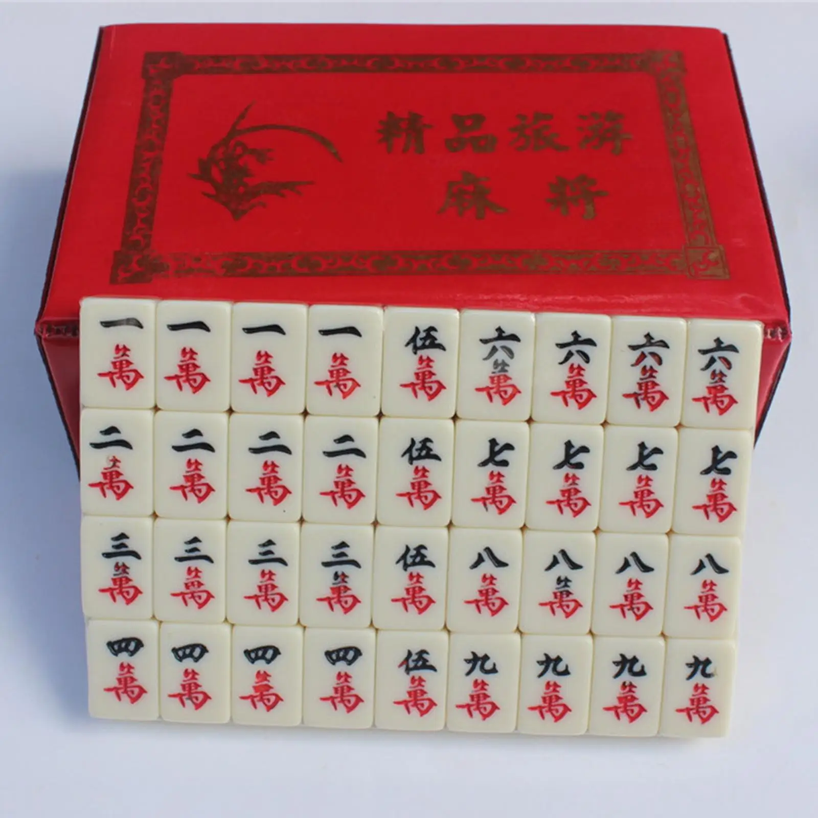 

Exquisitely Carved Chinese Mahjong Game Set Board Game mahjong with Carrying Case Activity Game for Travel family game