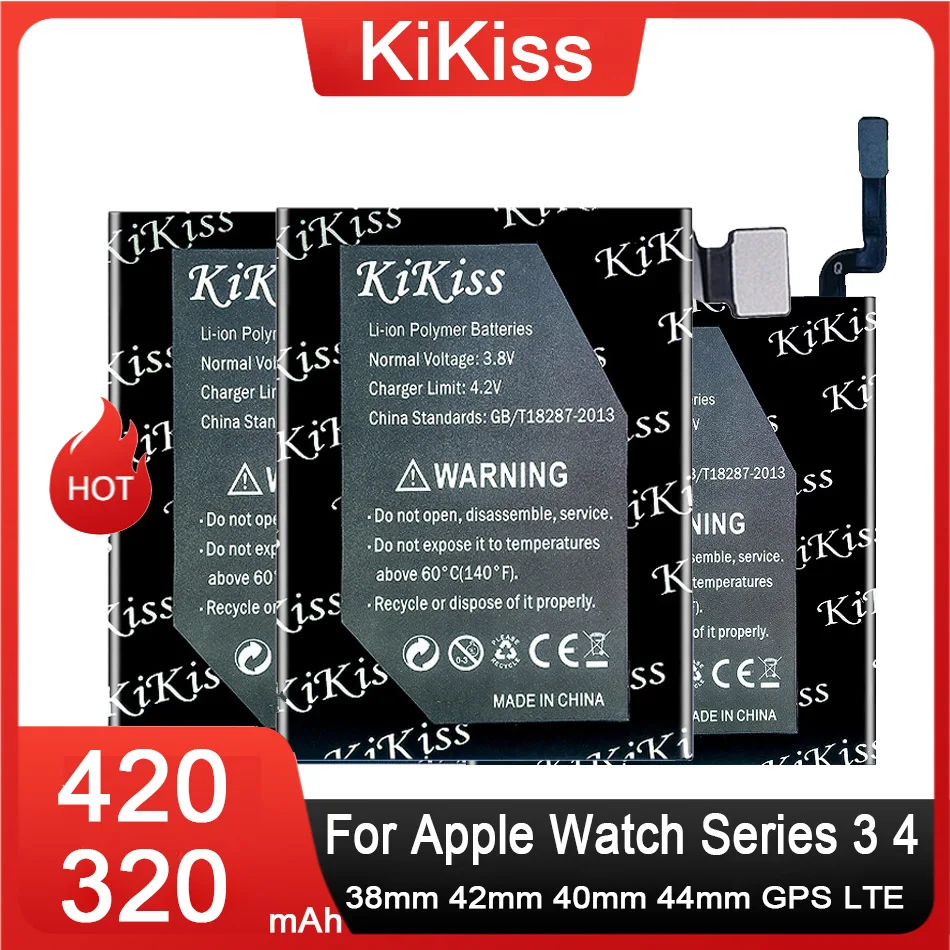 

Оригинальный аккумулятор KiKiss серия 4 серия 3 для Apple Watch iWatch Серия 3 4 S3 S4 S 3 4 40 мм 38 мм 42 мм 44 мм LTE GPS Батарея