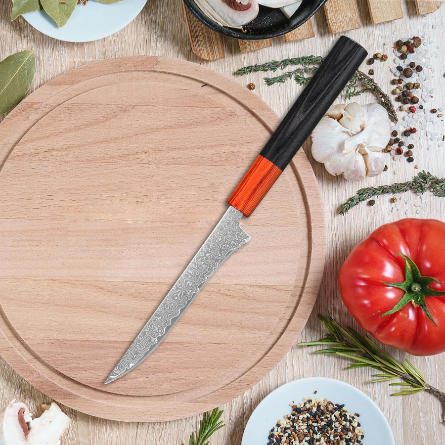 5 4-дюймовый нож для обвалки дамасская нержавеющая сталь кухонный кухонные
