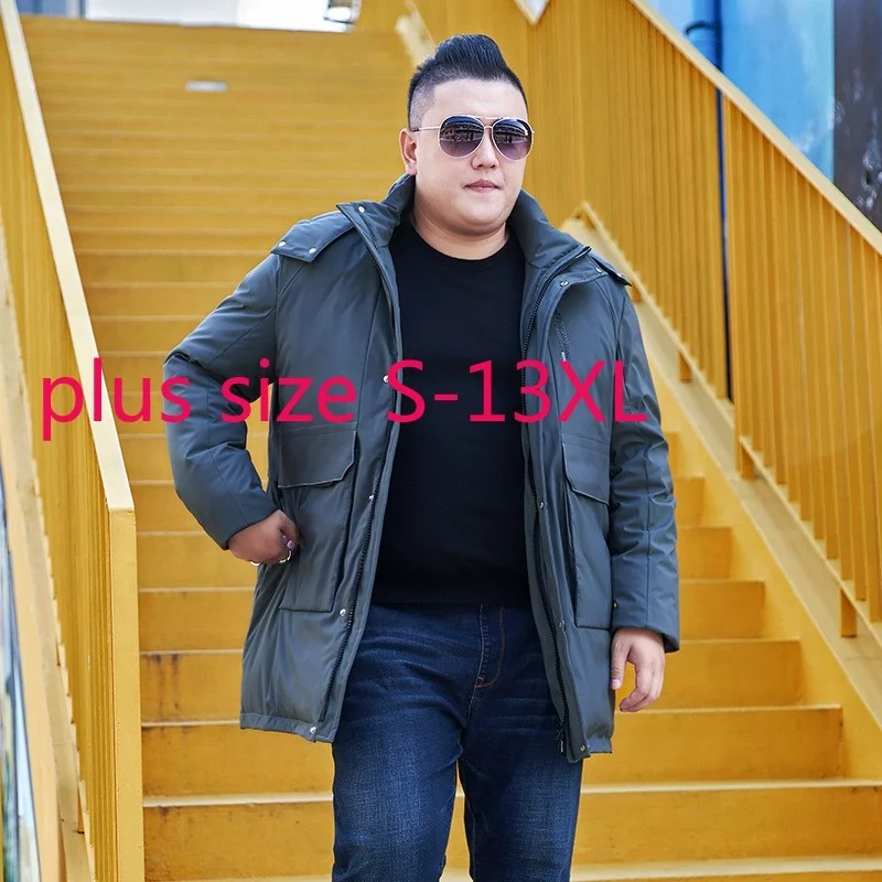 

New Arrival Fashion Men Long Down Jacket Extra Large Winter Fashion Warm Thick Casual Thick Coat Plus Size S-10XL 11XL 12XL 13XL