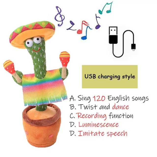 

Birthday Present Dancing Cactus Electron Plush Toy Soft Plush Doll Babies Cactus That Can Sing And Dance Voice Interactive Bled