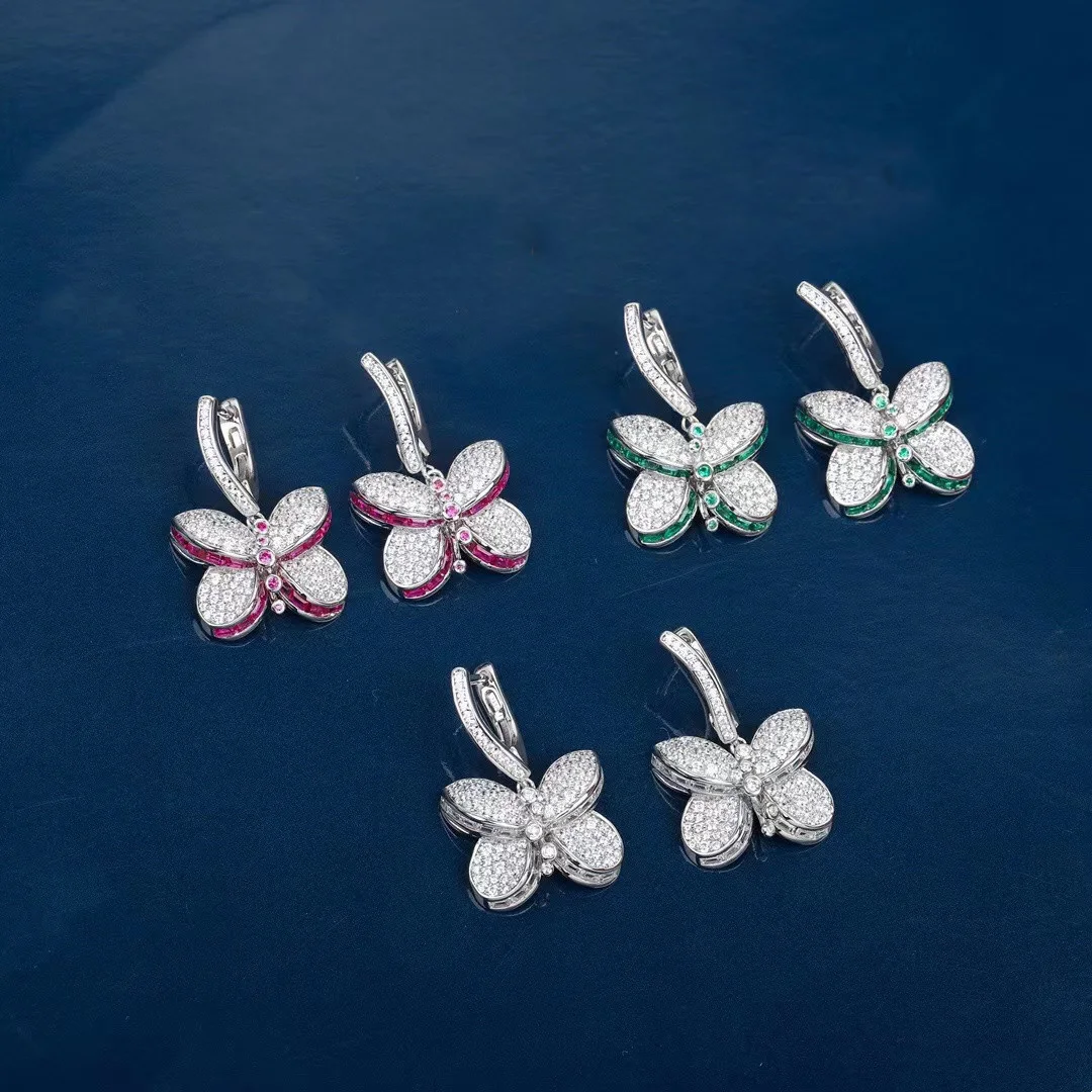 

Высокое качество, Классическая распродажа, новинка 2023, модные европейские популярные брендовые Роскошные ювелирные изделия, серьги-гвоздики с бабочками для женщин, серьги-гвоздики