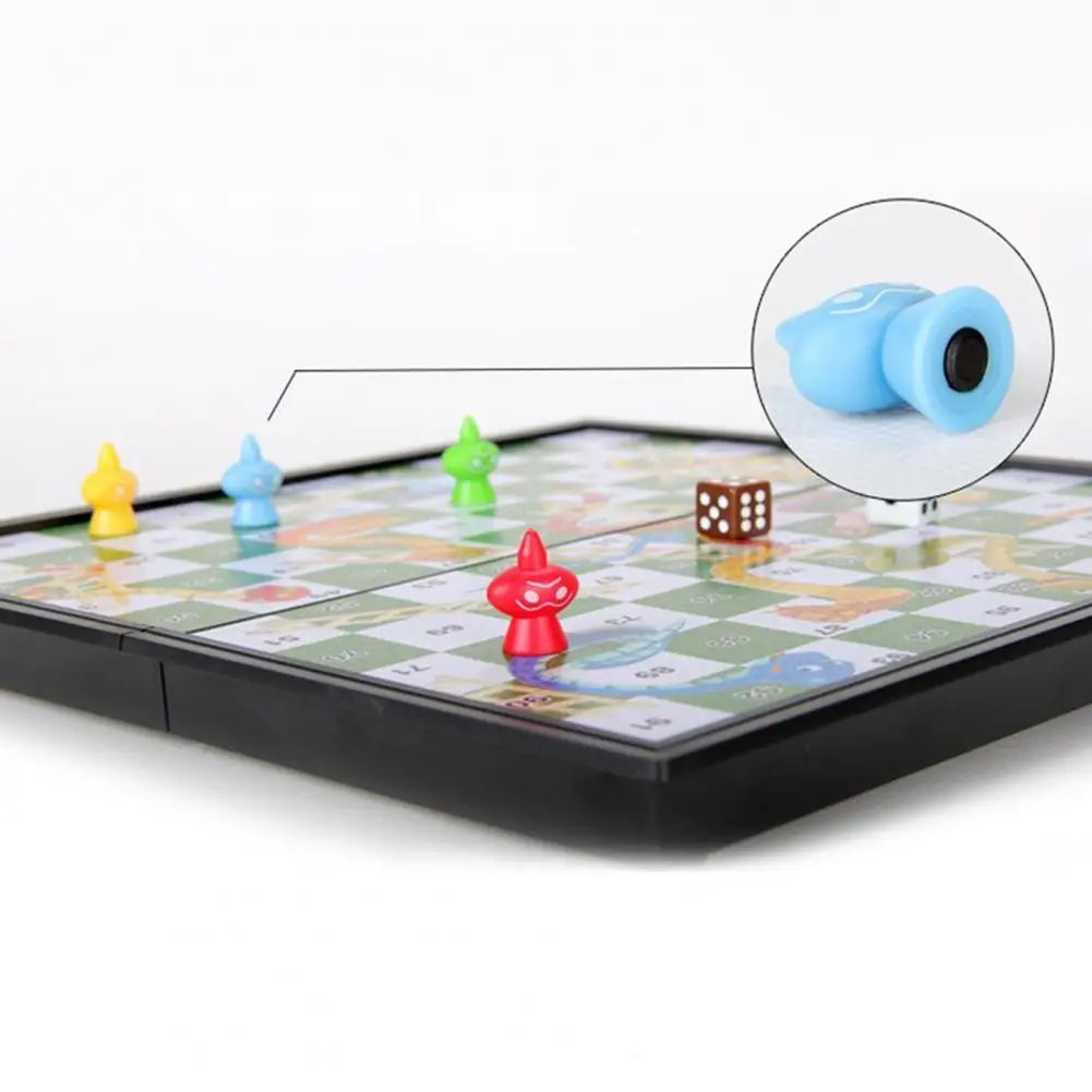 

1 Set Snake Ladder Game Portable Entertainment Family Game Night Folding Snake Ladder Chess Snake Ladders Chess for Gift