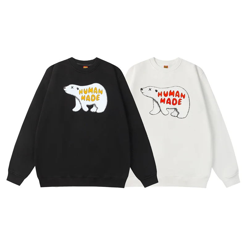 

Спортивные толстовки с капюшоном, изготовленные человеком, высококачественные толстовки с круглым вырезом и оригинальным принтом медведя из мультфильма