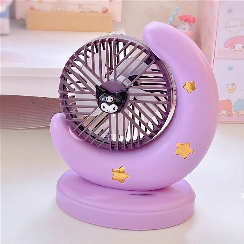 Kawaii Kuromi My Melody Cinnamoroll Moon Shape Desktop Usb Small Fan Summer Anime Sanrioed детские часы Girl Gift |