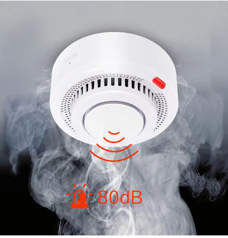 

Tuya Wifi Smart Home Smoke Fire 80db Sound Security Alarm Three in One Combination Detection Supports APP Synchronous Detection